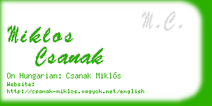 miklos csanak business card